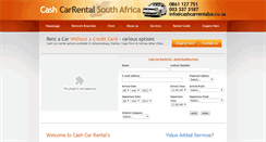 Desktop Screenshot of cashcarrentalsa.co.za